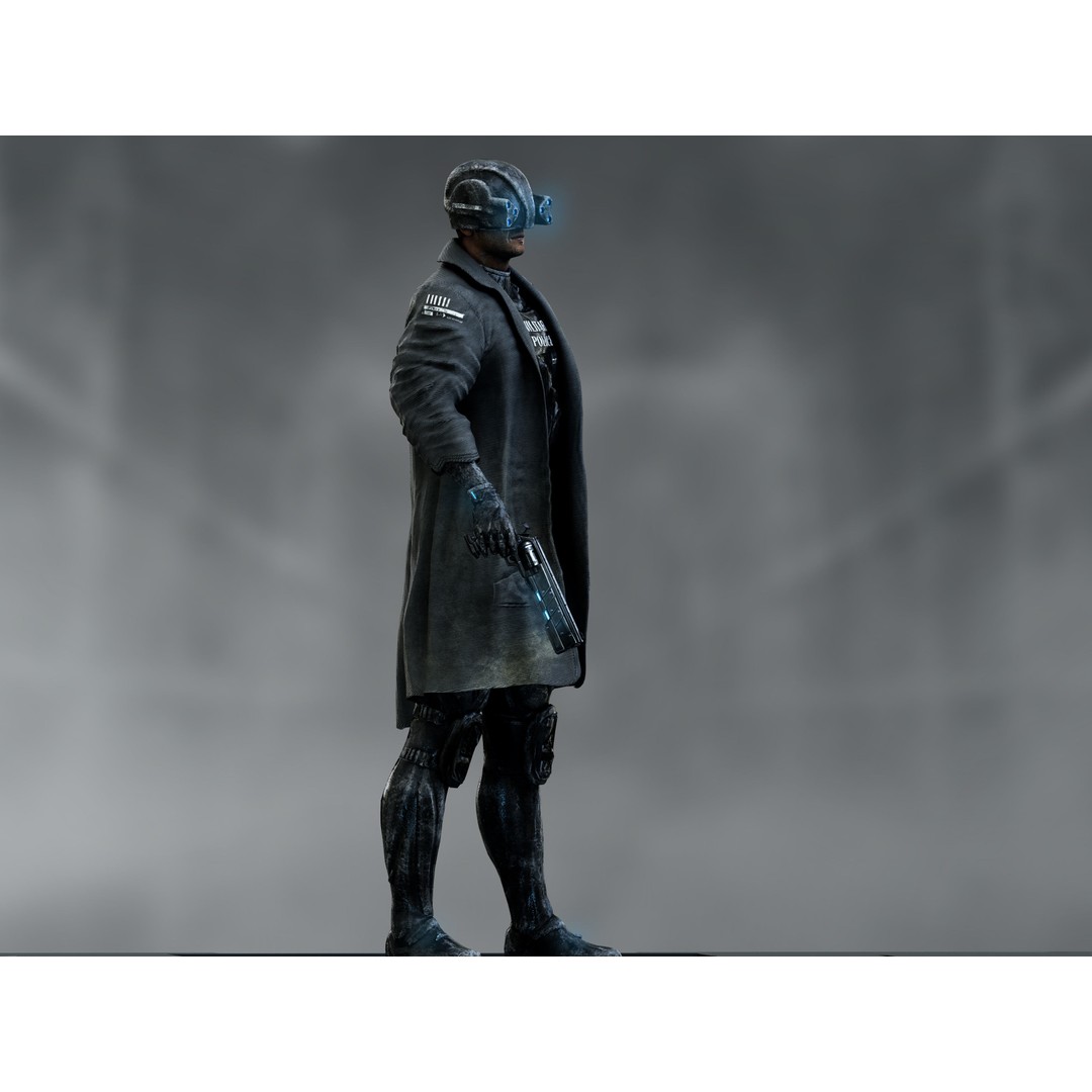Sci-Fi Military Police 3D Model – Low Poly Rigged Character, FBX, OBJ - View 8