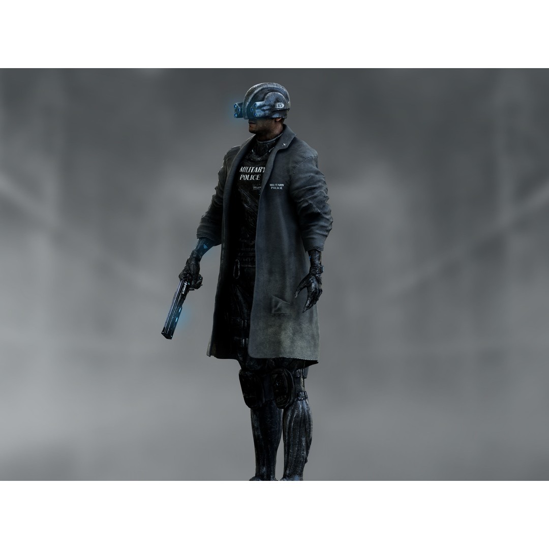 Sci-Fi Military Police 3D Model – Low Poly Rigged Character, FBX, OBJ - View 9