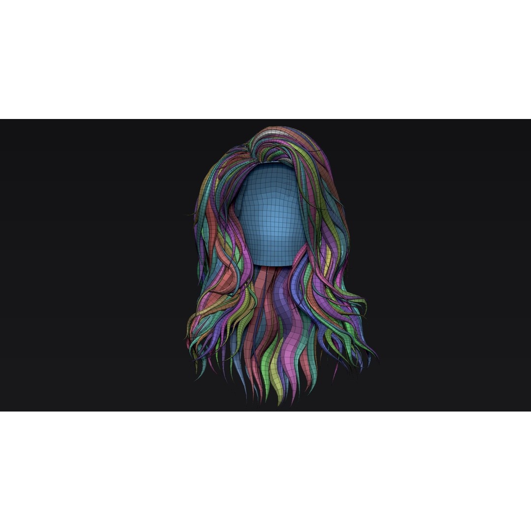 Realistic Female Hair 3D Model – High Poly ZBrush Sculpt, OBJ Format