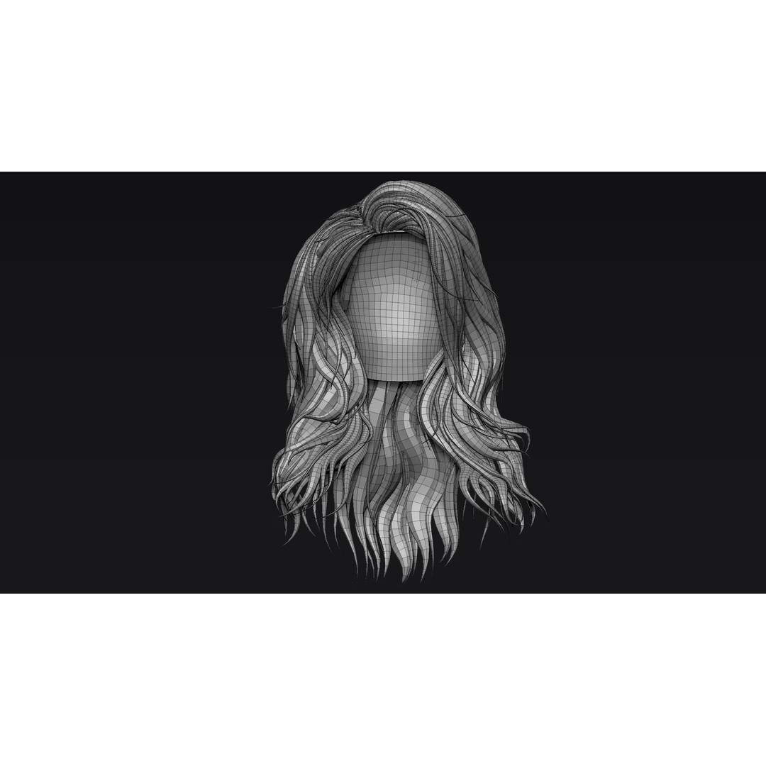 Realistic Female Hair 3D Model – High Poly ZBrush Sculpt, OBJ Format - View 11