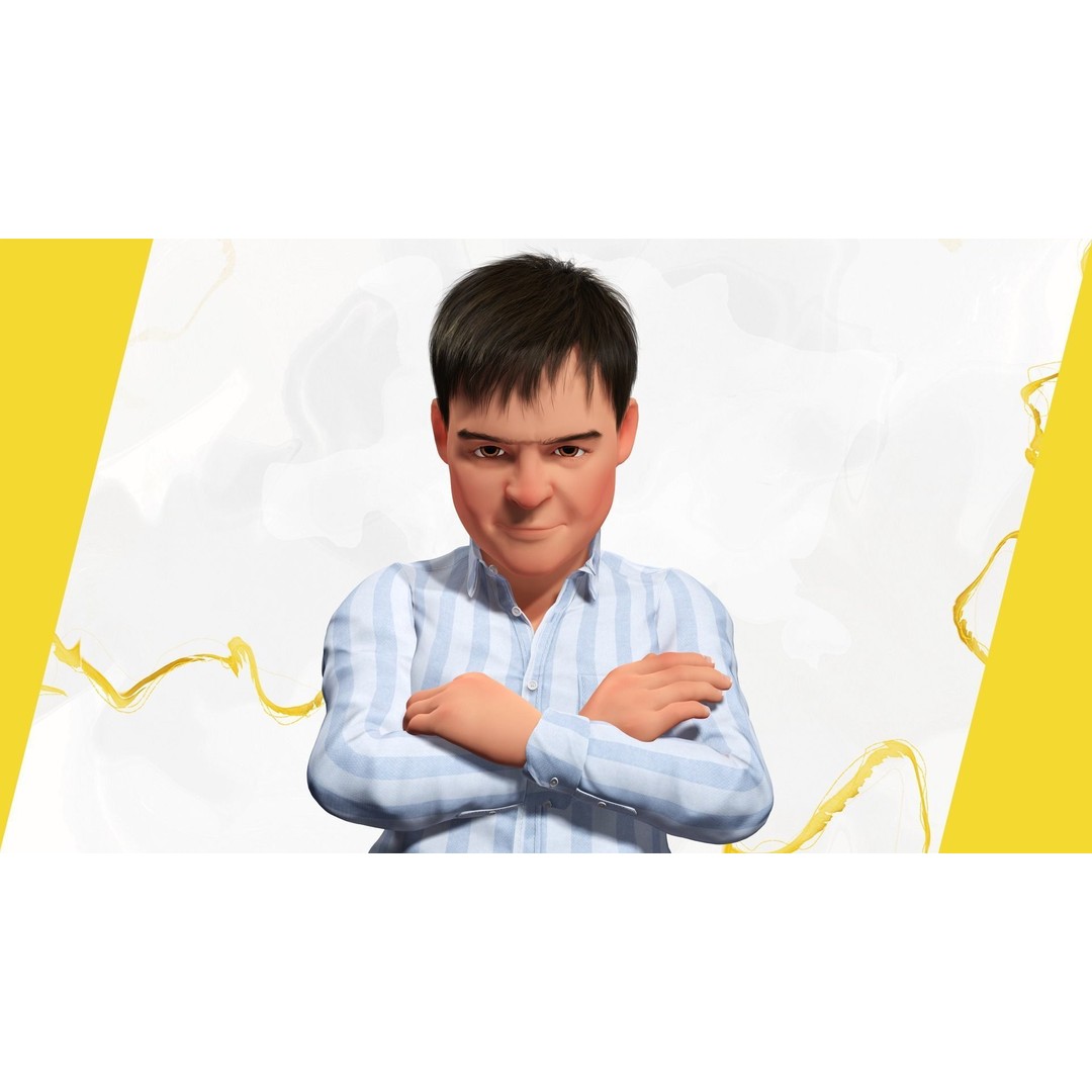 Classic Toon Guy 3D Model – Cartoon Male, Rigged Low-Poly Asset, FBX - View 14