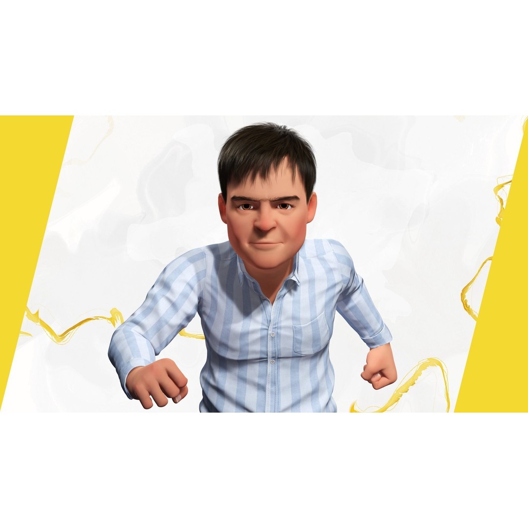Classic Toon Guy 3D Model – Cartoon Male, Rigged Low-Poly Asset, FBX - View 15