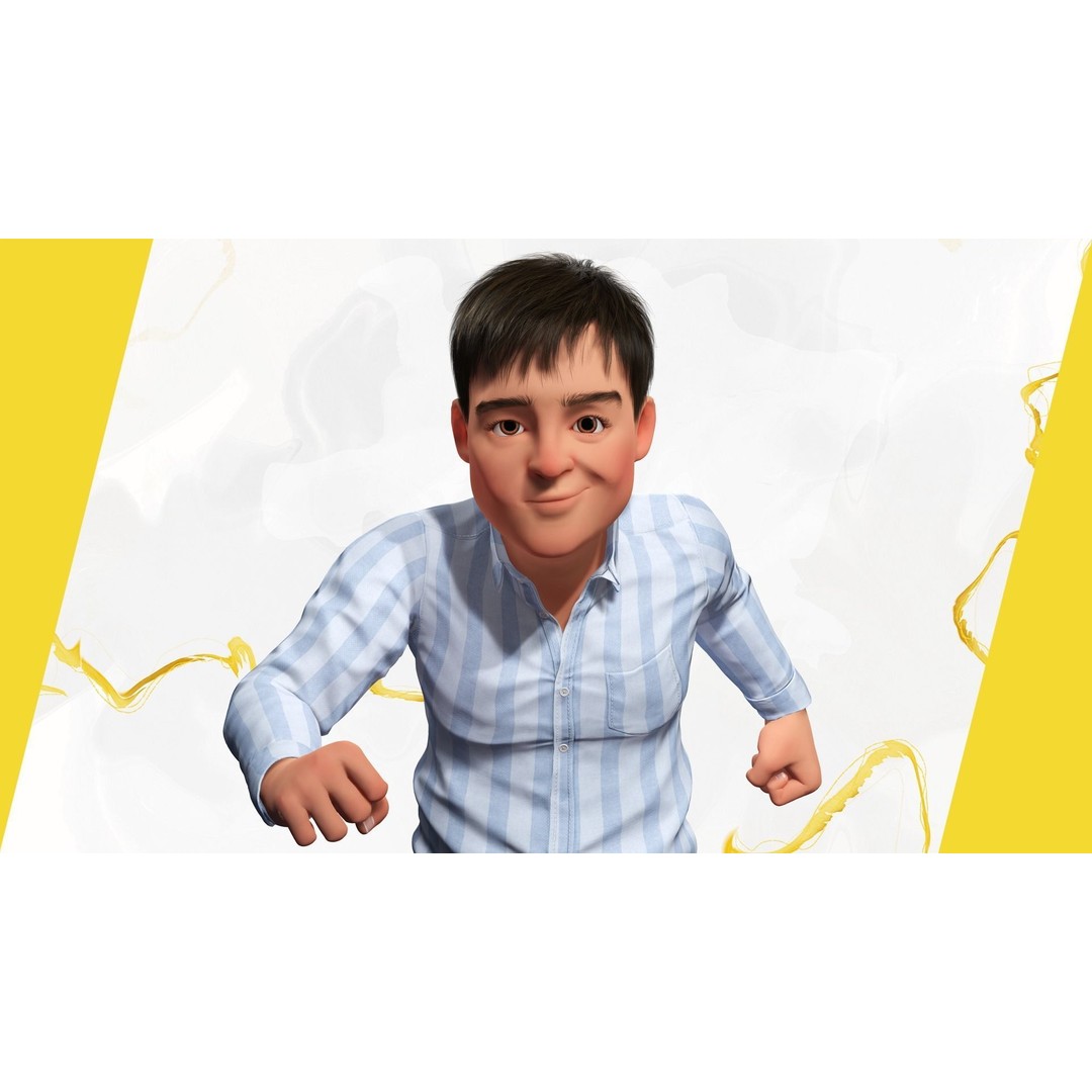 Classic Toon Guy 3D Model – Cartoon Male, Rigged Low-Poly Asset, FBX - View 16