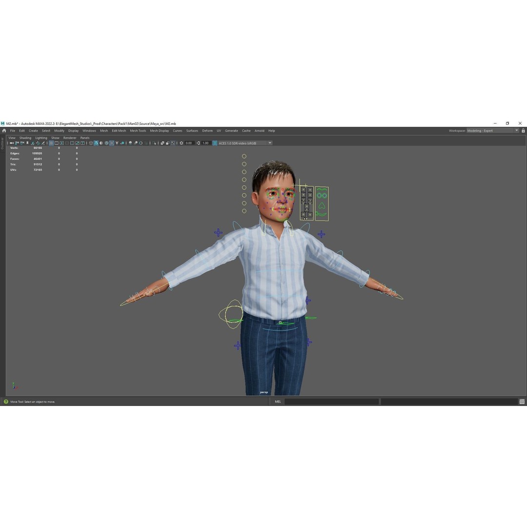 Classic Toon Guy 3D Model – Cartoon Male, Rigged Low-Poly Asset, FBX - View 25