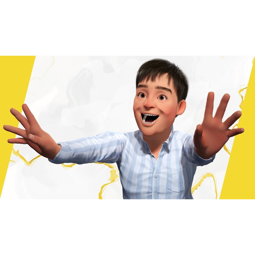 Classic Toon Guy 3D Model – Cartoon Male, Rigged Low-Poly Asset, FBX - View 3