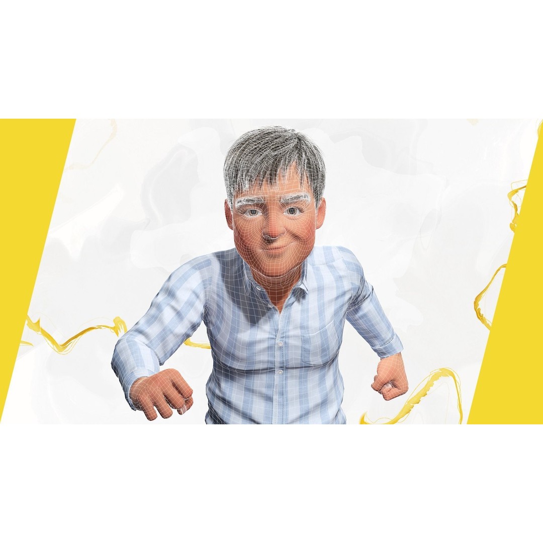 Classic Toon Guy 3D Model – Cartoon Male, Rigged Low-Poly Asset, FBX - View 37