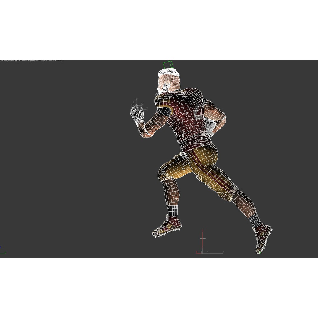 Animated American Football Player 3D Model – Low Poly Game Asset, FBX - View 17
