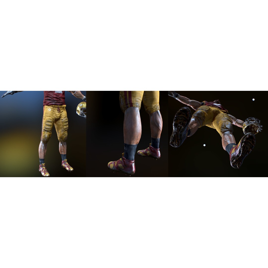 Animated American Football Player 3D Model – Low Poly Game Asset, FBX - View 5