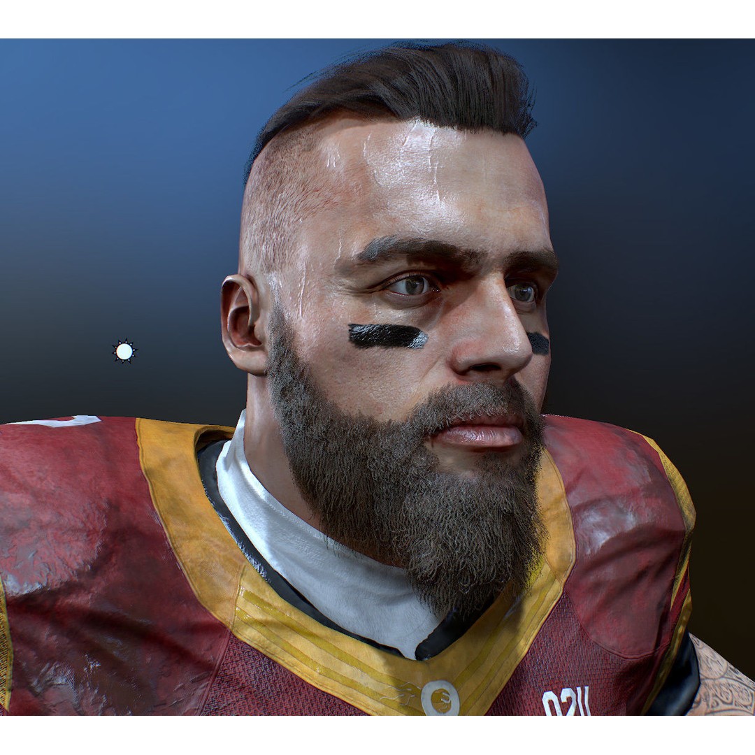 Animated American Football Player 3D Model – Low Poly Game Asset, FBX - View 7