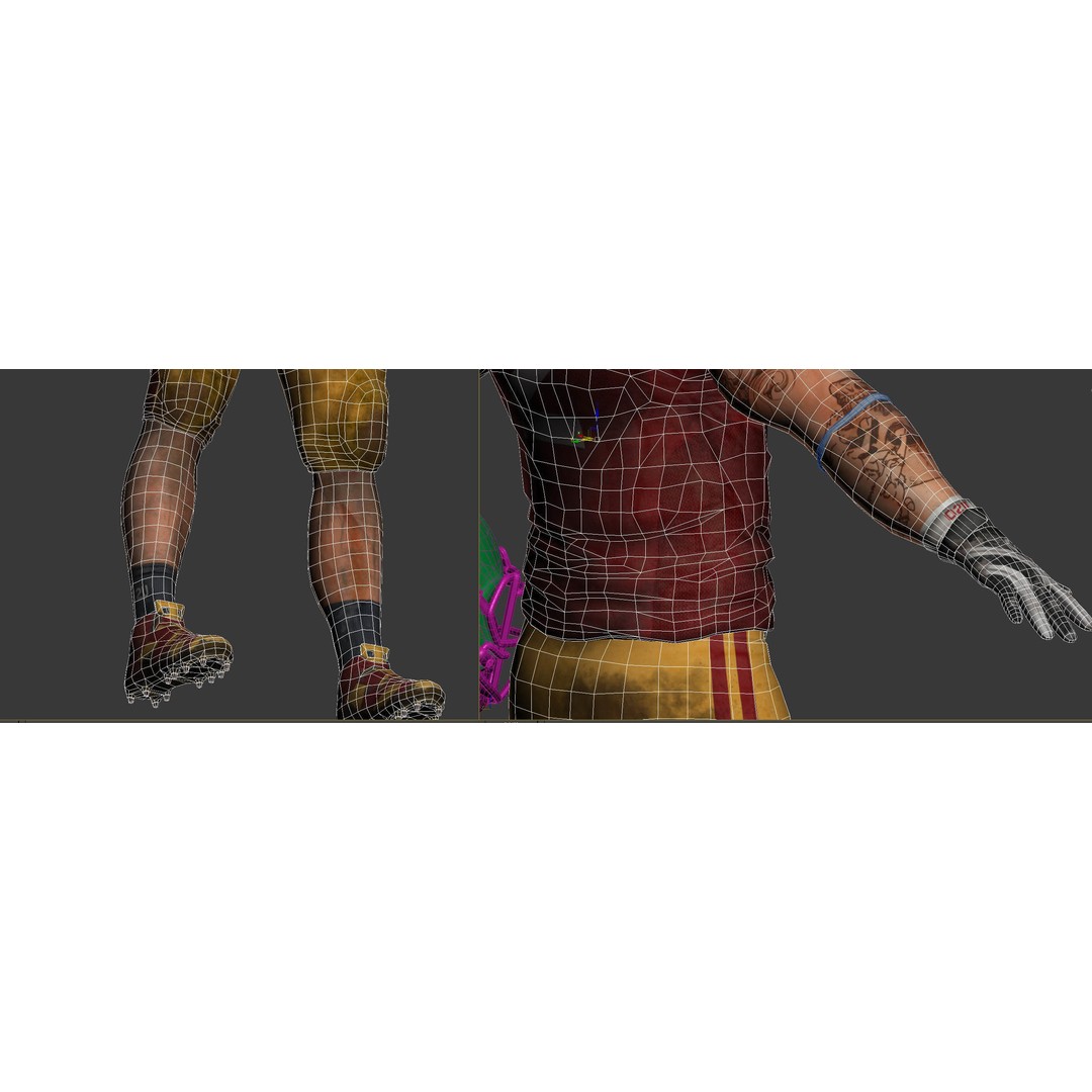 Animated American Football Player 3D Model – Low Poly Game Asset, FBX - View 9