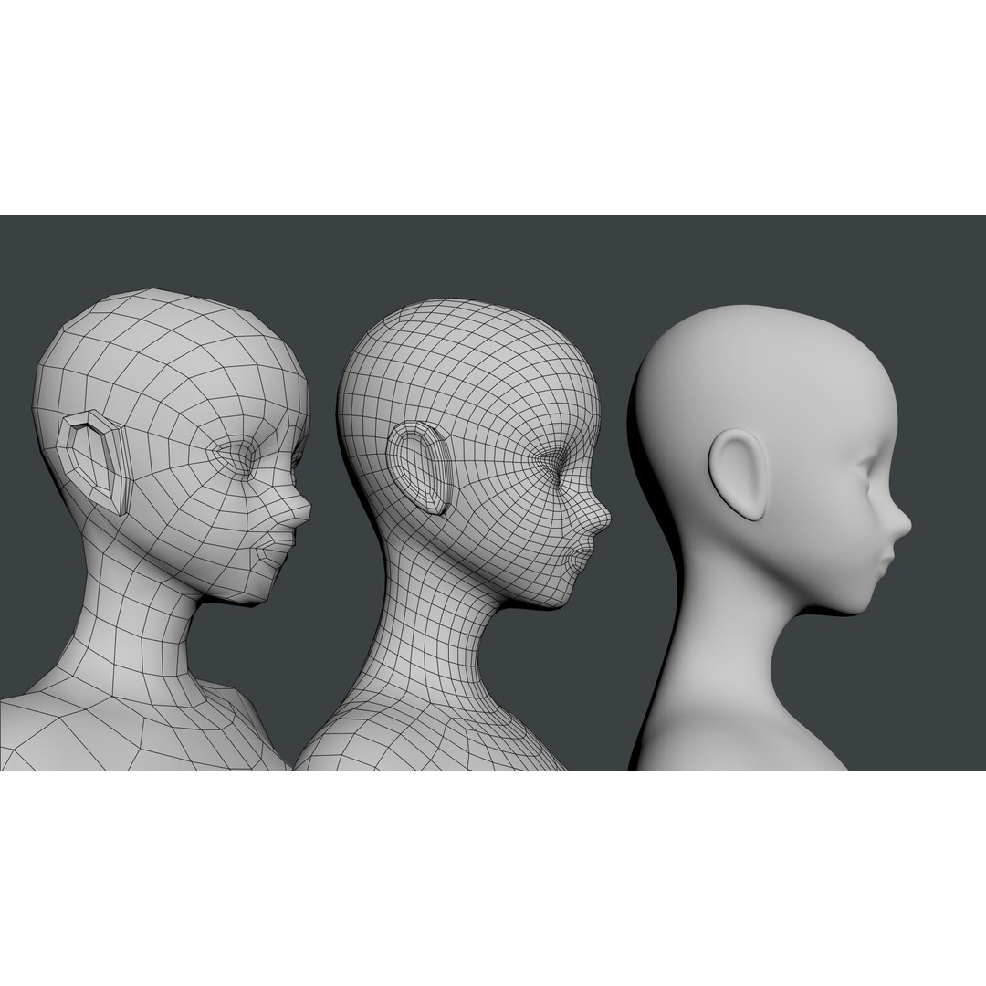 Stylized Female 3D Model – Low Poly Base Mesh for Animation, FBX - View 21