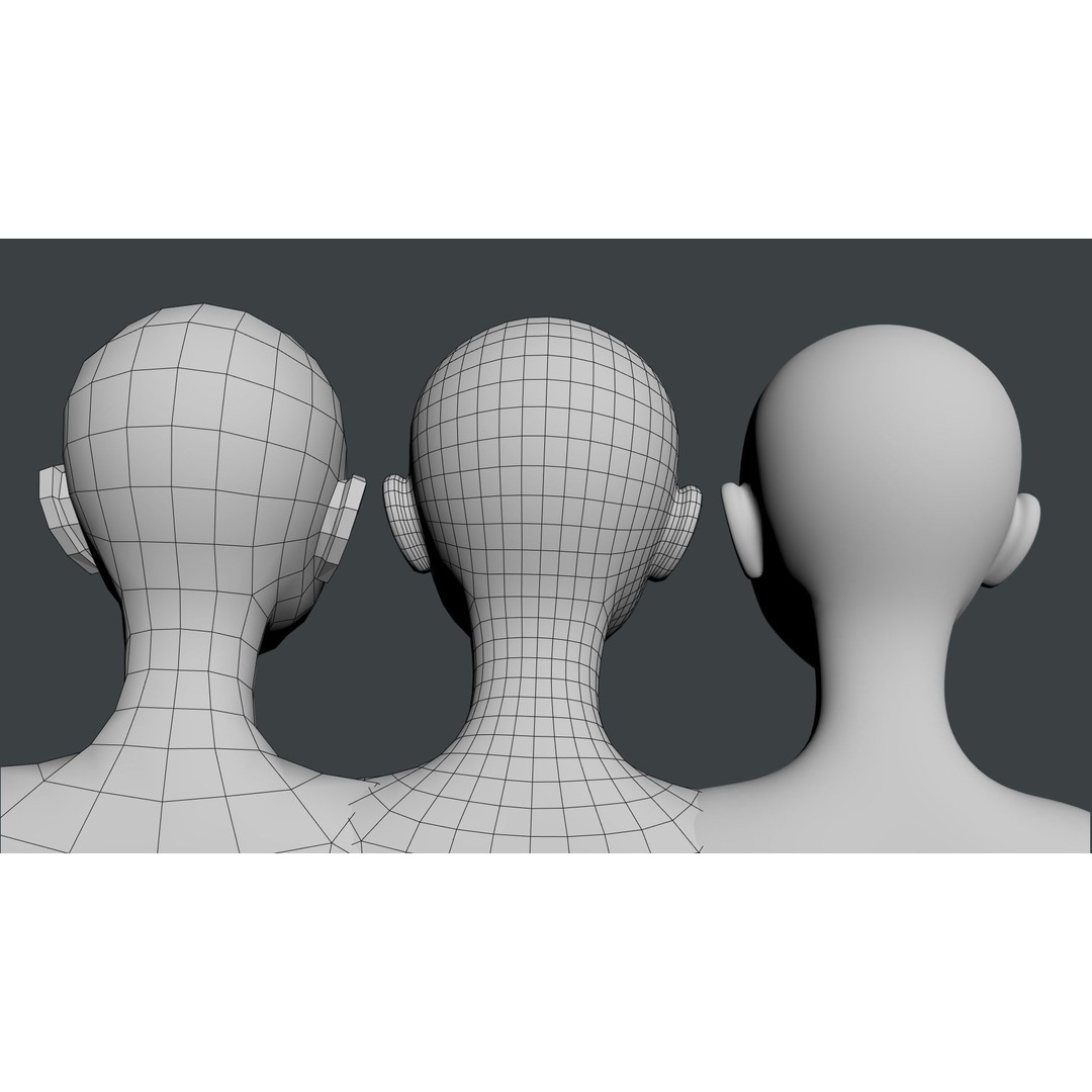 Stylized Female 3D Model – Low Poly Base Mesh for Animation, FBX - View 22