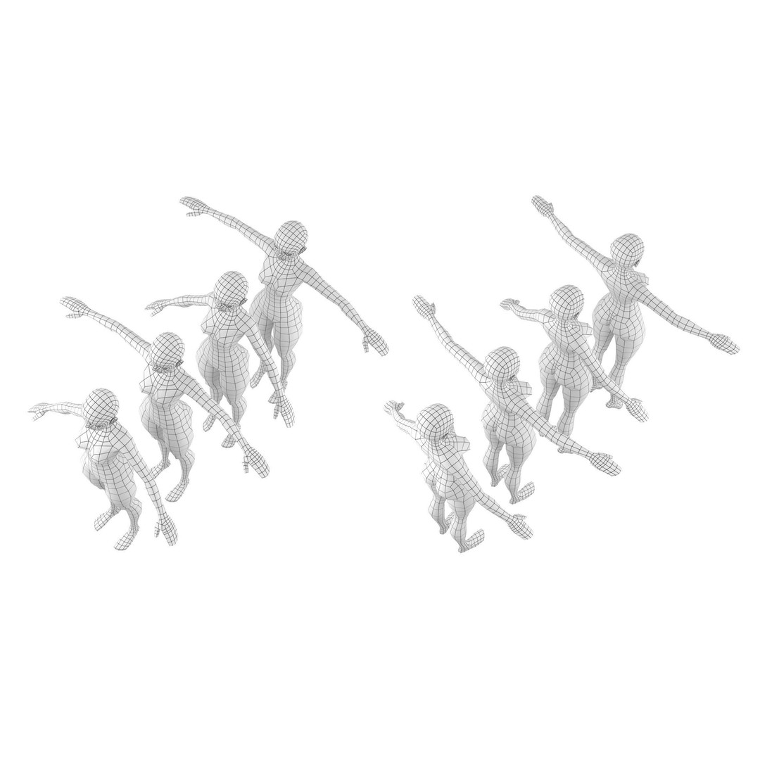 Stylized Female 3D Model – Low Poly Base Mesh for Animation, FBX - View 8