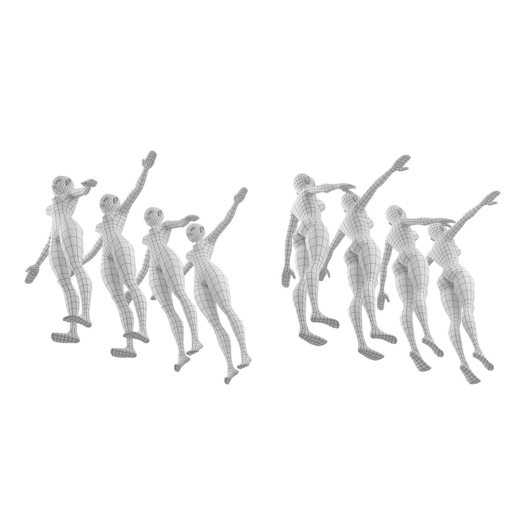 Stylized Female 3D Model – Low Poly Base Mesh for Animation, FBX - View 9