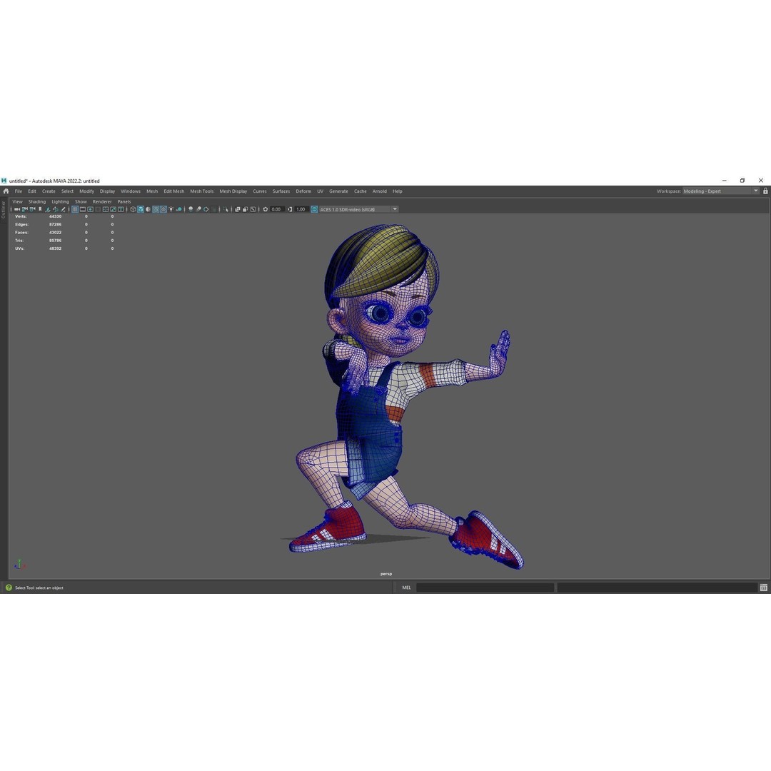 Sister Cartoon Girl 3D Model – Rigged Low-Poly Character for Animation - View 35