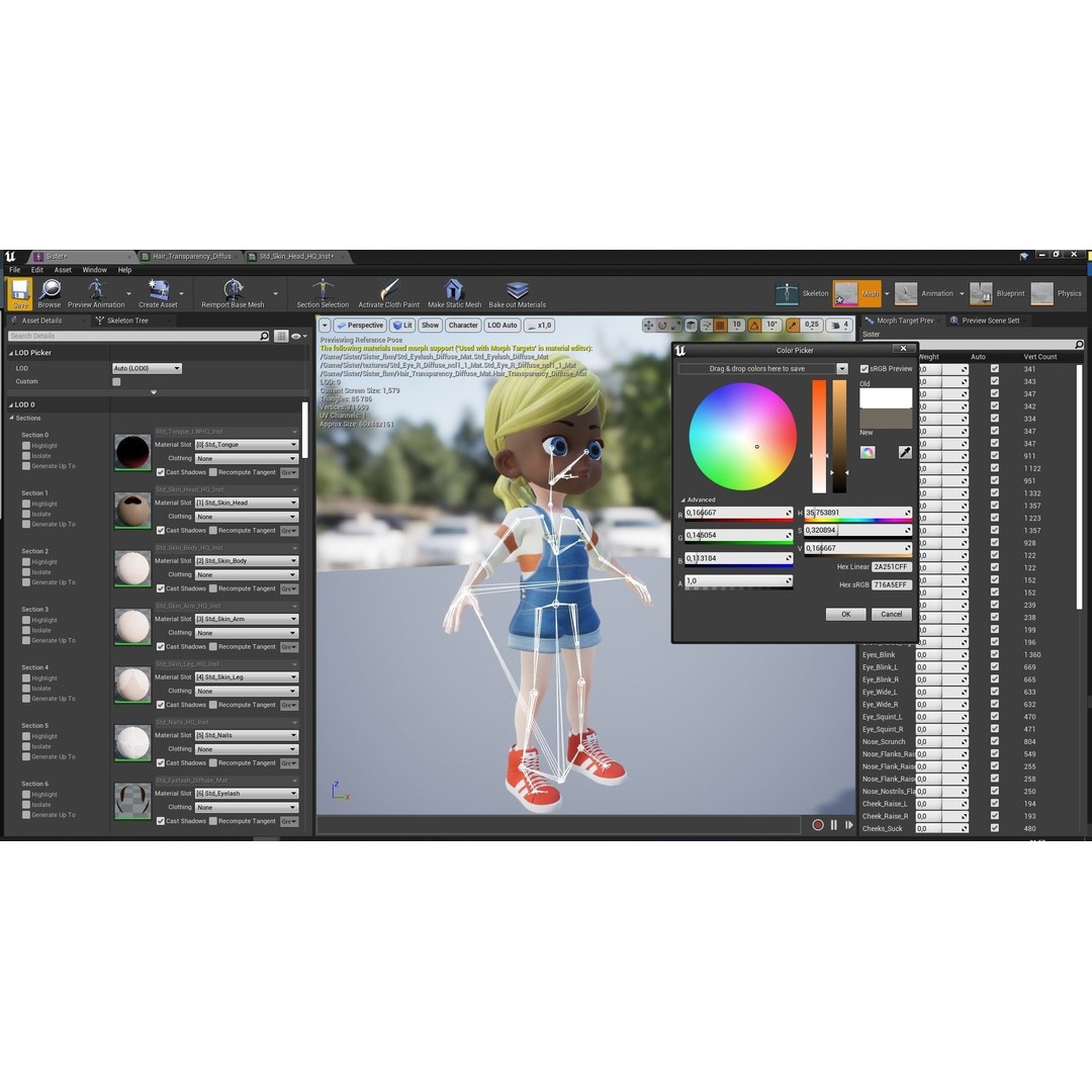 Sister Cartoon Girl 3D Model – Rigged Low-Poly Character for Animation - View 40