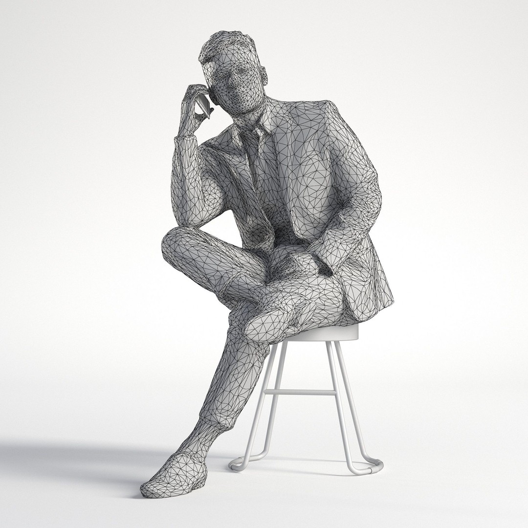 Asian Business Suit Character 3D Model – Low Poly, Game-Ready FBX