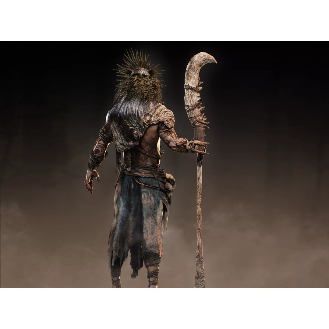 Dark Primitive Skull Warrior 3D Model – Low Poly Rigged Character, FBX - View 7
