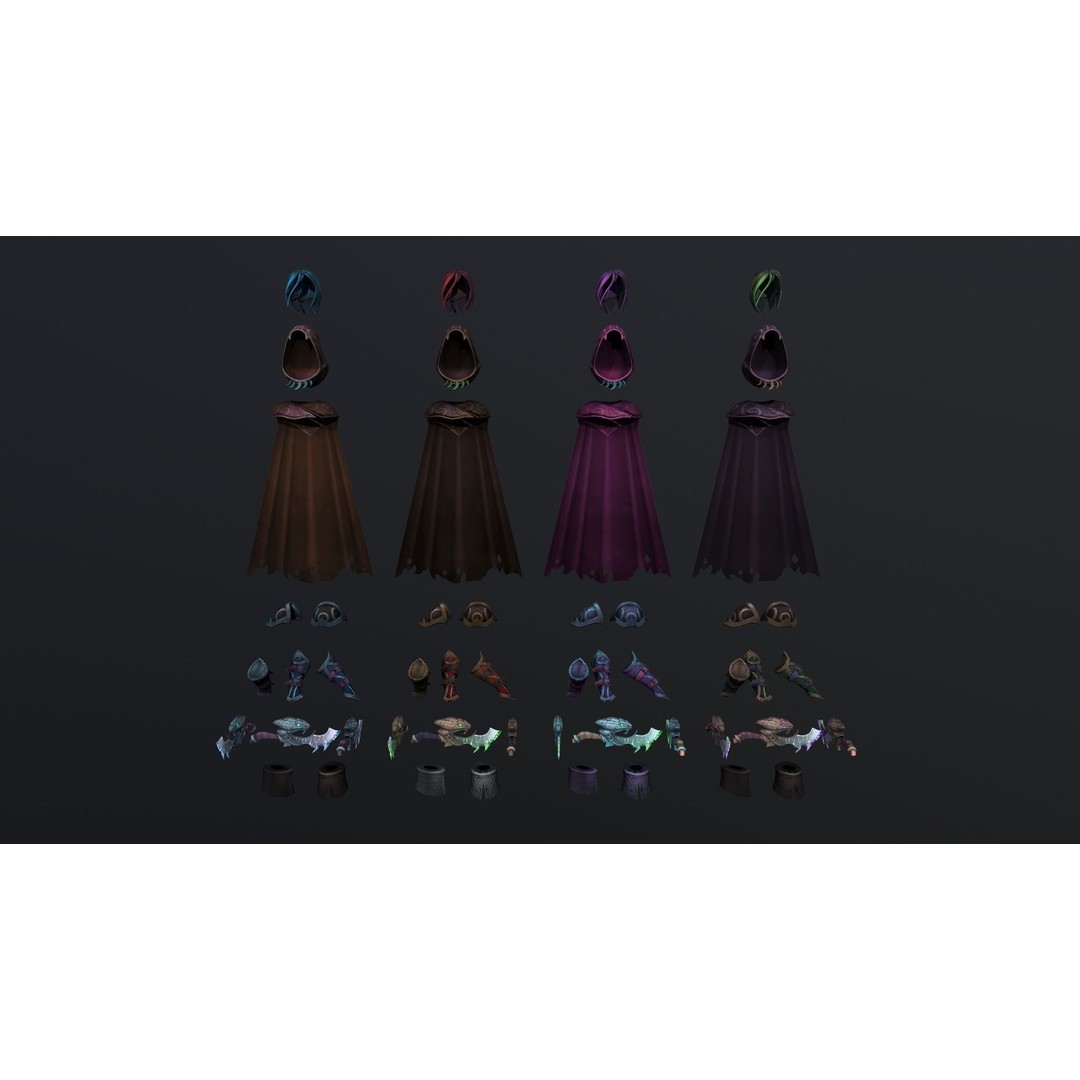 Stylized Snake Assassin 3D Model – Low Poly Rigged Character for RPG - View 5