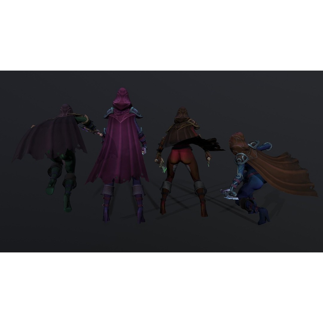 Stylized Snake Assassin 3D Model – Low Poly Rigged Character for RPG - View 6
