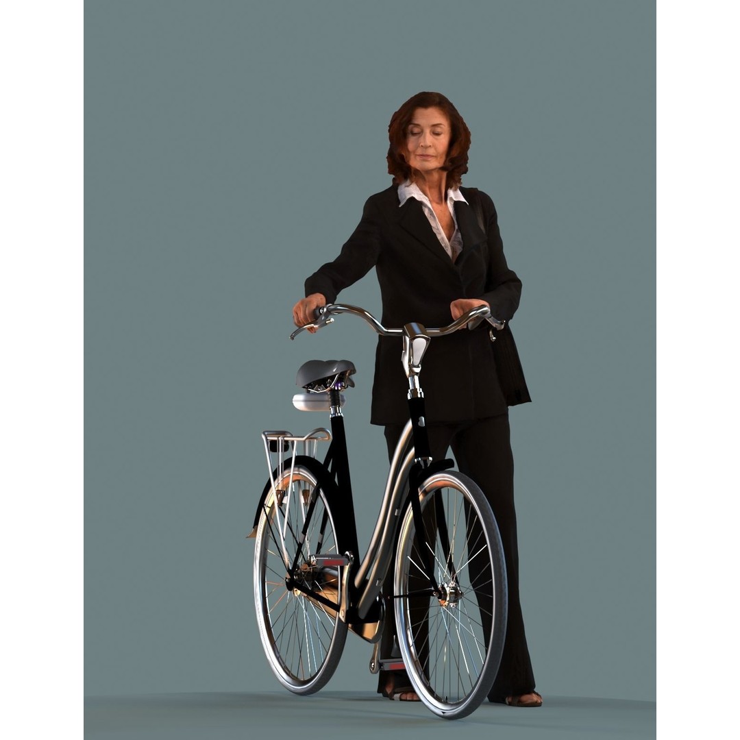 Women on Bicycles 3D Model – Low Poly Game-Ready Asset, FBX - View 5