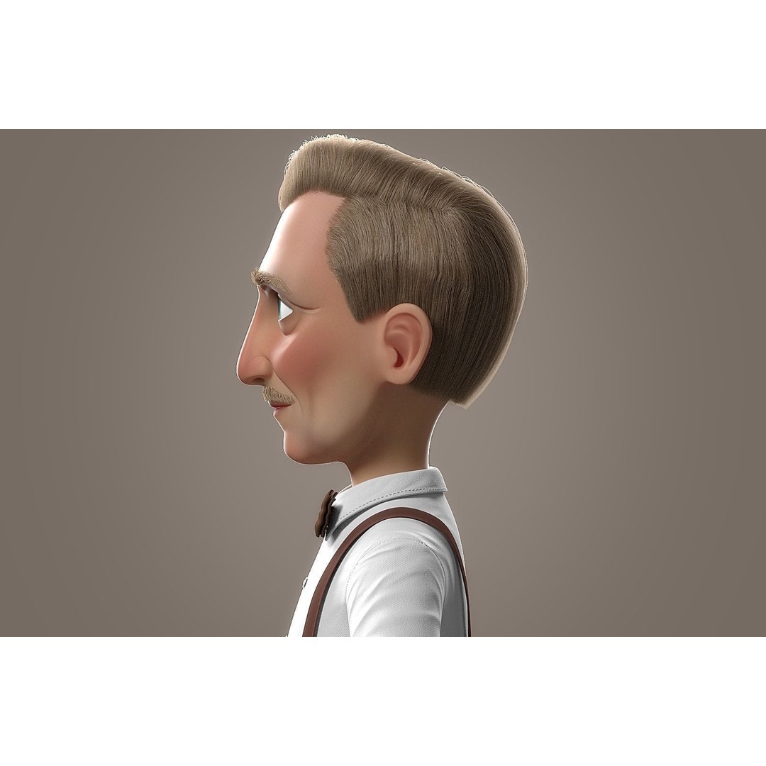 Cartoon Old Man 3D Model – Rigged Character for Animation, FBX - View 15