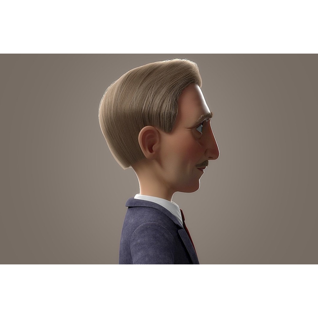 Cartoon Old Man 3D Model – Rigged Character for Animation, FBX - View 17