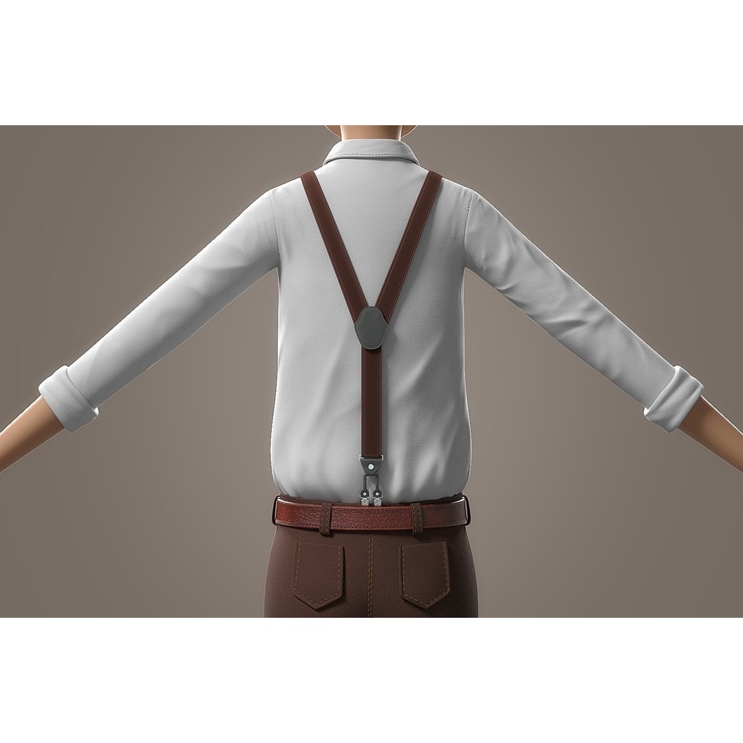 Cartoon Old Man 3D Model – Rigged Character for Animation, FBX - View 22