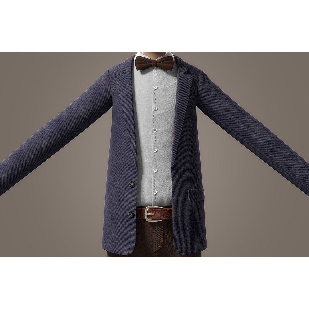 Cartoon Old Man 3D Model – Rigged Character for Animation, FBX - View 23