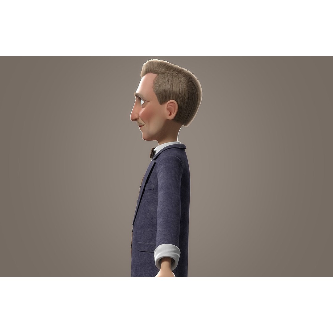 Cartoon Old Man 3D Model – Rigged Character for Animation, FBX - View 27