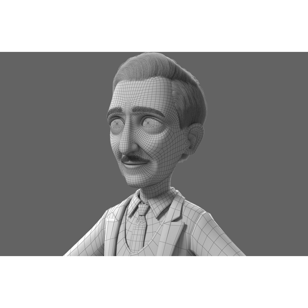 Cartoon Old Man 3D Model – Rigged Character for Animation, FBX - View 39