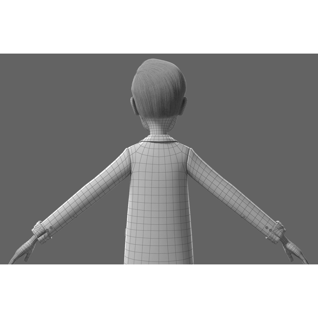 Cartoon Old Man 3D Model – Rigged Character for Animation, FBX - View 43