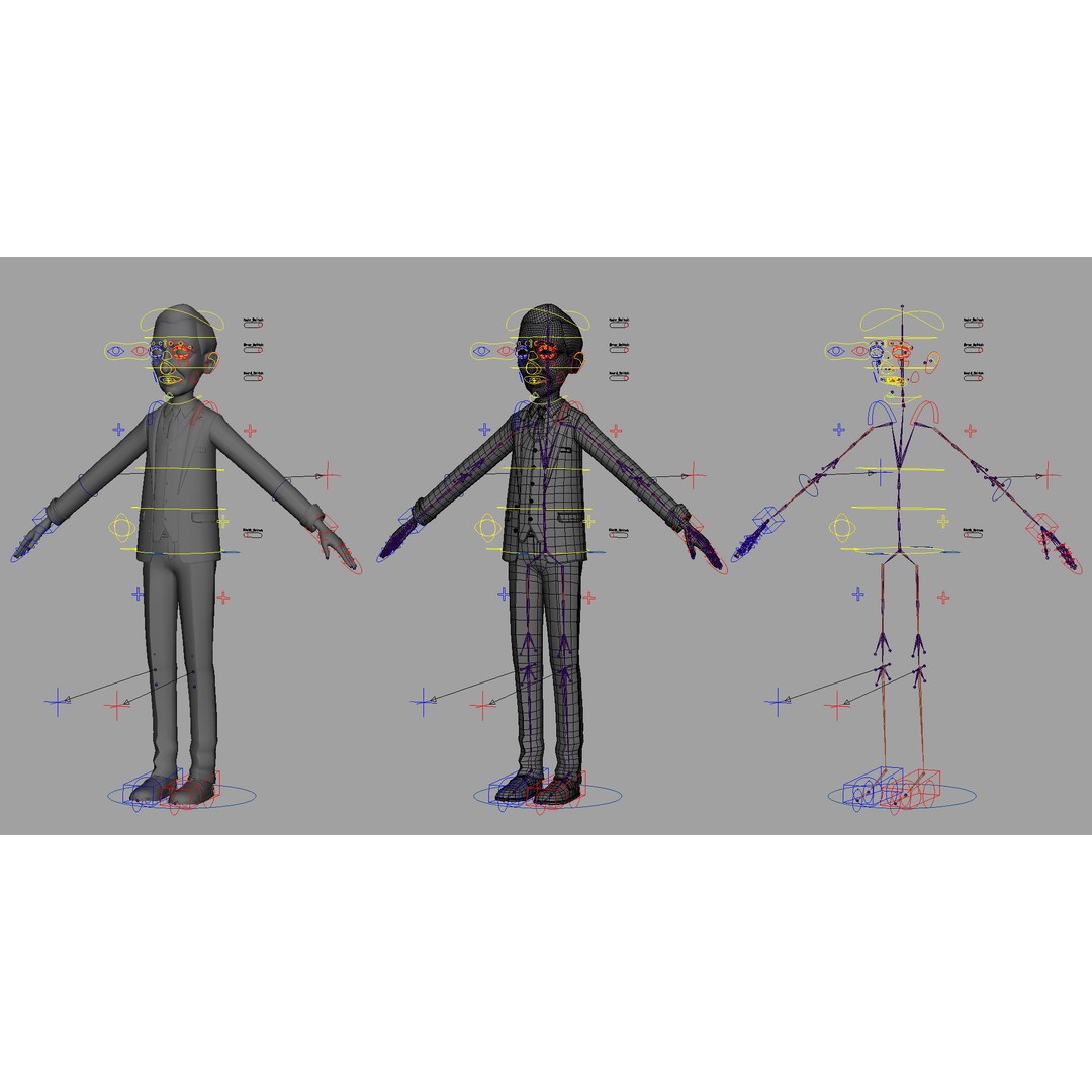 Cartoon Old Man 3D Model – Rigged Character for Animation, FBX - View 51