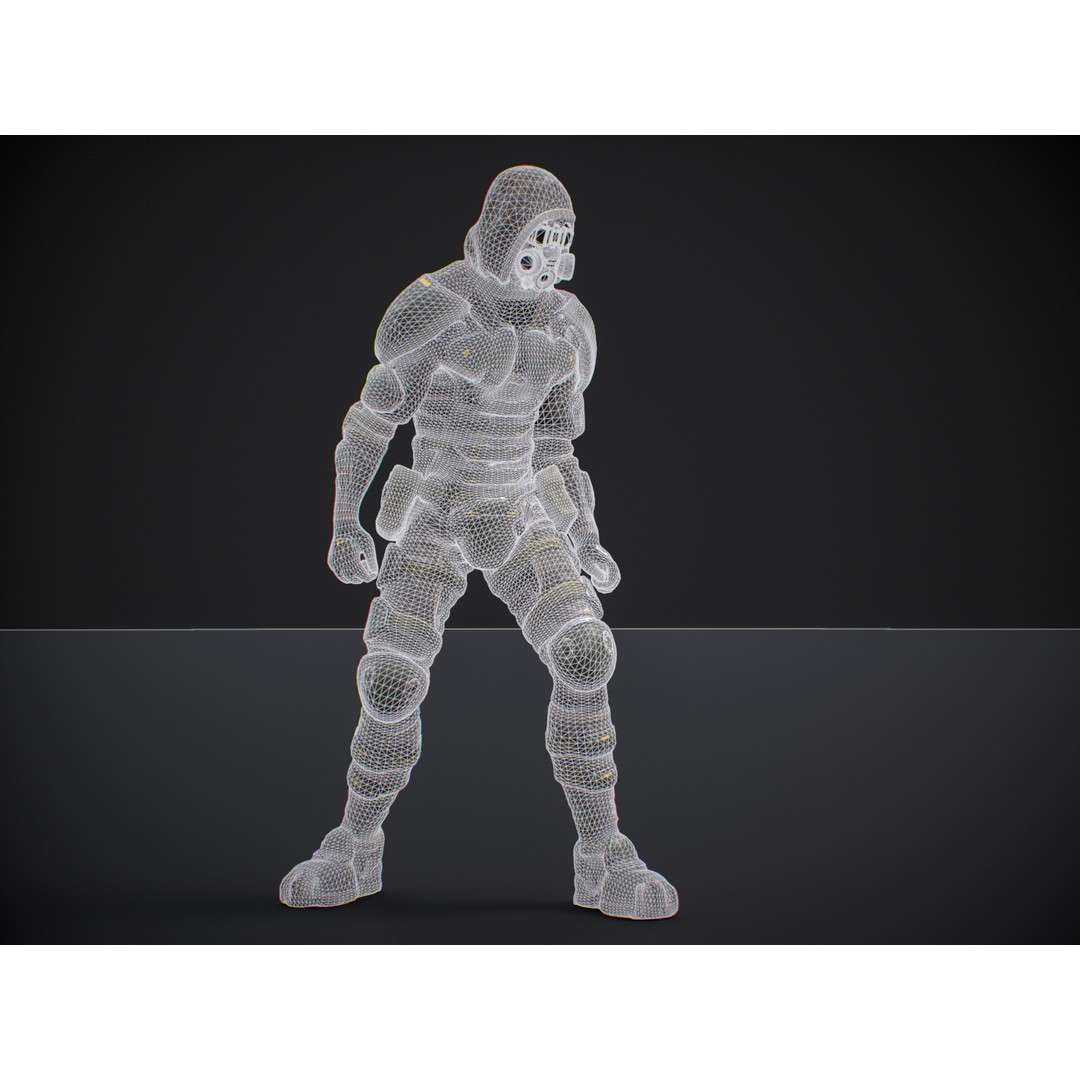 Armored Soldier 3D Model – Low Poly Sci-Fi Character, Rigged, PBR - View 18
