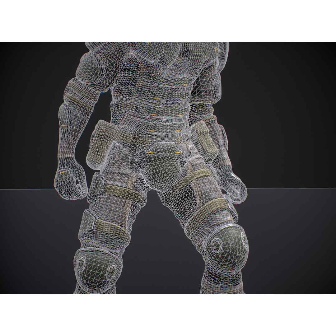 Armored Soldier 3D Model – Low Poly Sci-Fi Character, Rigged, PBR - View 21