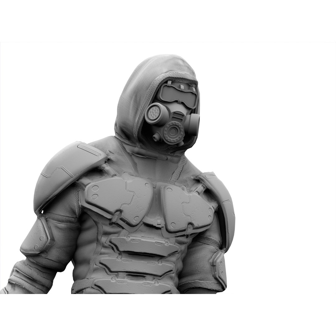 Armored Soldier 3D Model – Low Poly Sci-Fi Character, Rigged, PBR - View 25