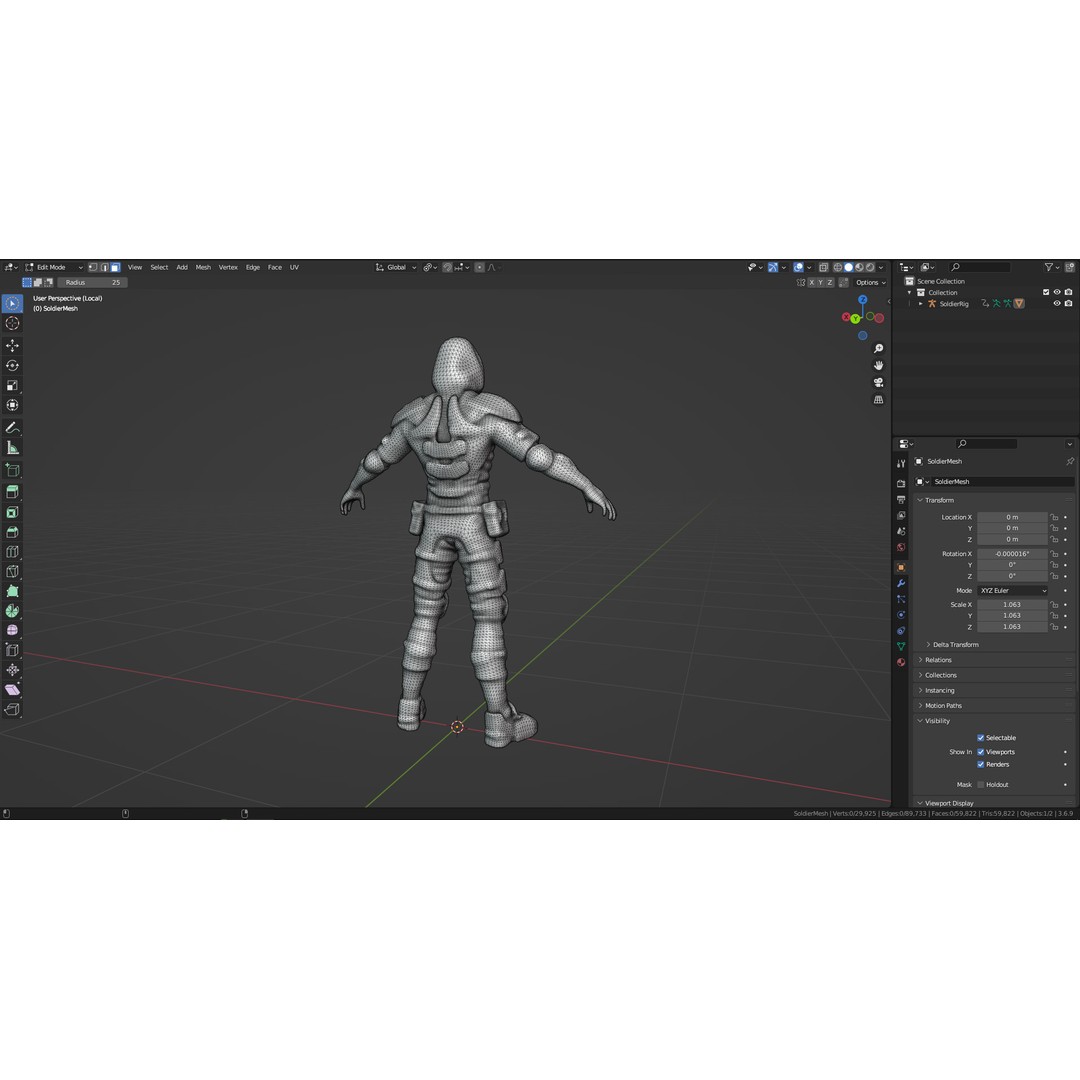 Armored Soldier 3D Model – Low Poly Sci-Fi Character, Rigged, PBR - View 31