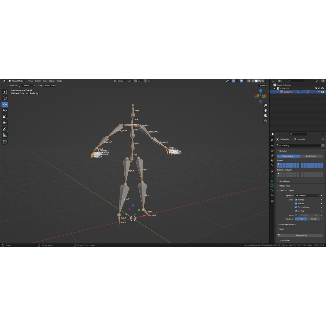 Armored Soldier 3D Model – Low Poly Sci-Fi Character, Rigged, PBR - View 32