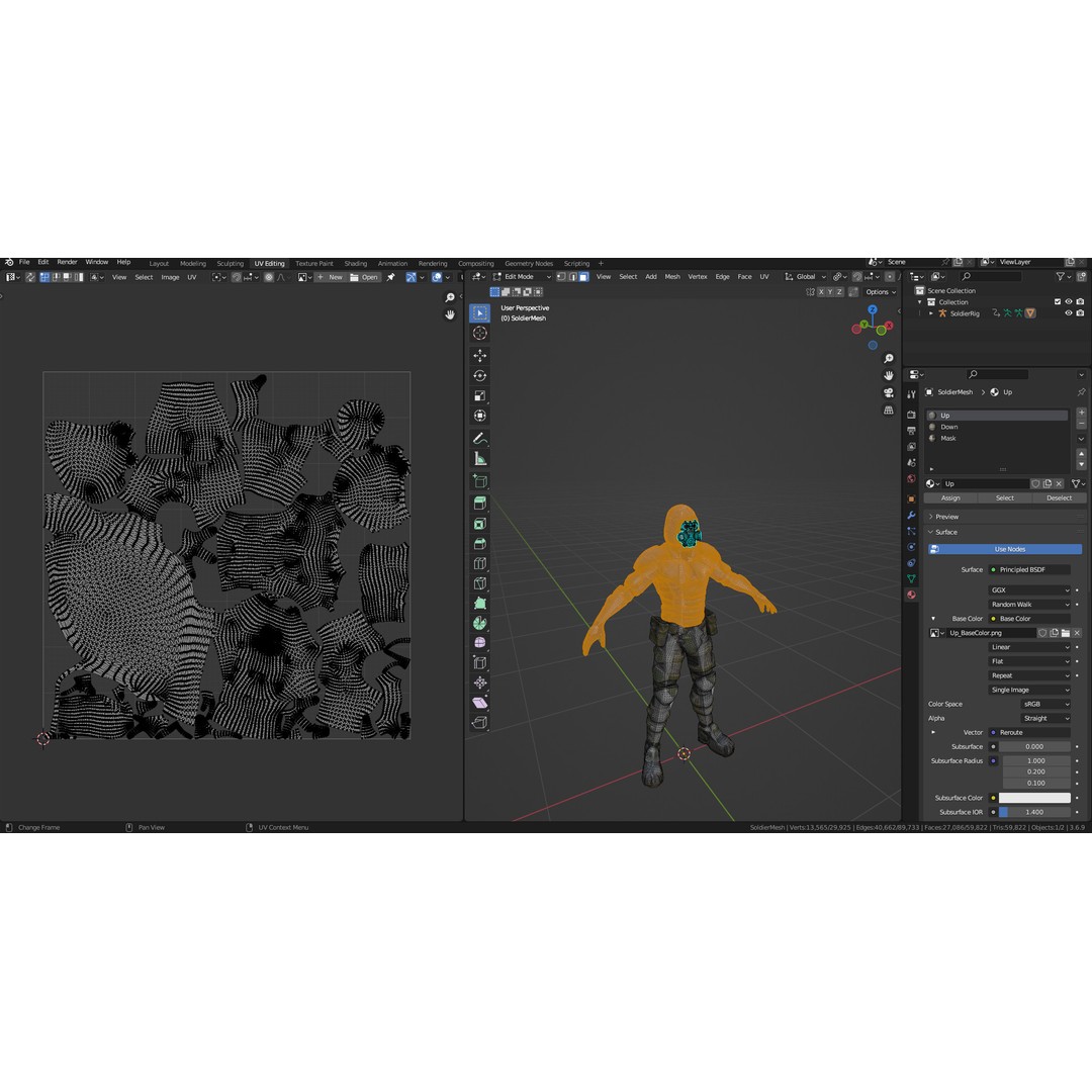 Armored Soldier 3D Model – Low Poly Sci-Fi Character, Rigged, PBR - View 38