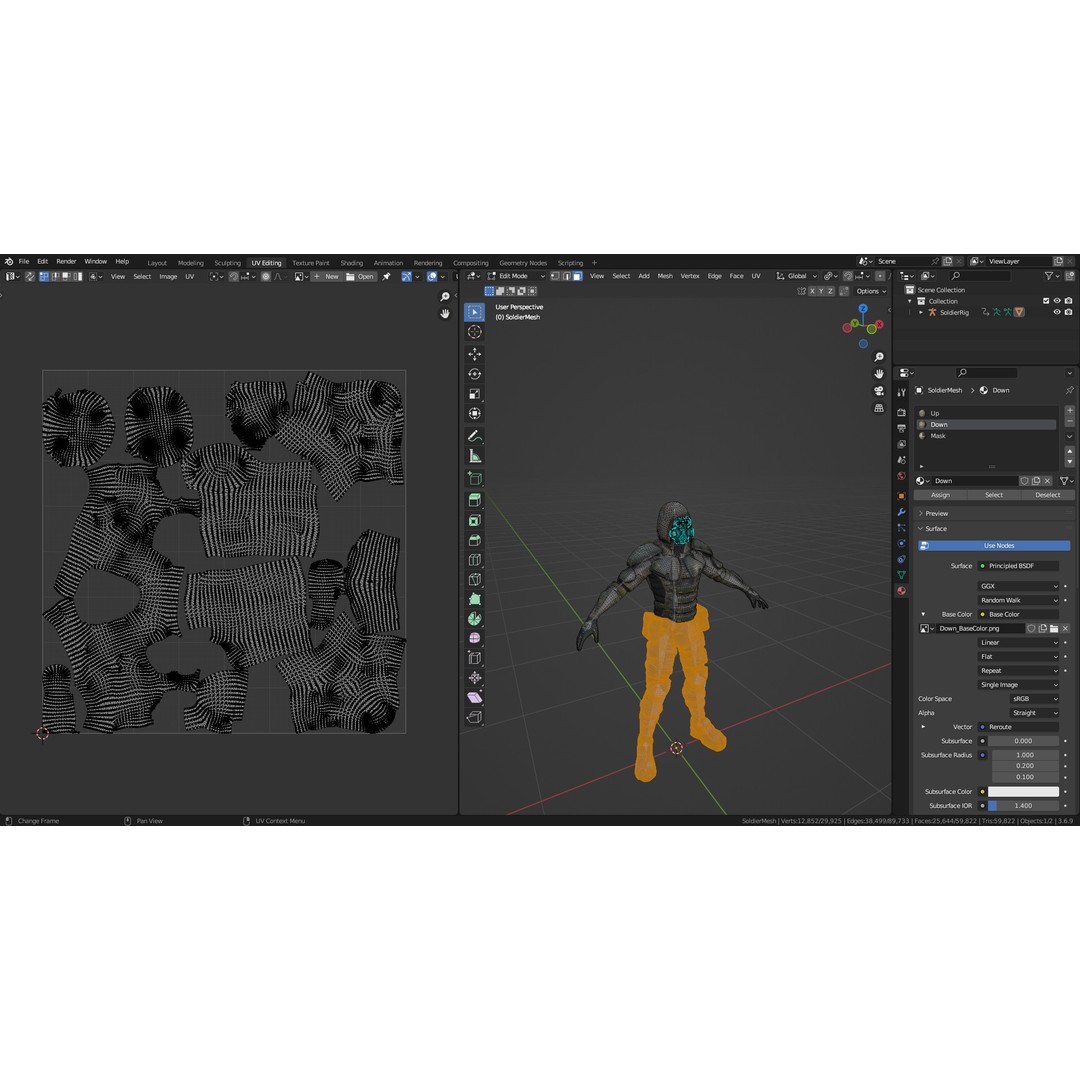 Armored Soldier 3D Model – Low Poly Sci-Fi Character, Rigged, PBR - View 39