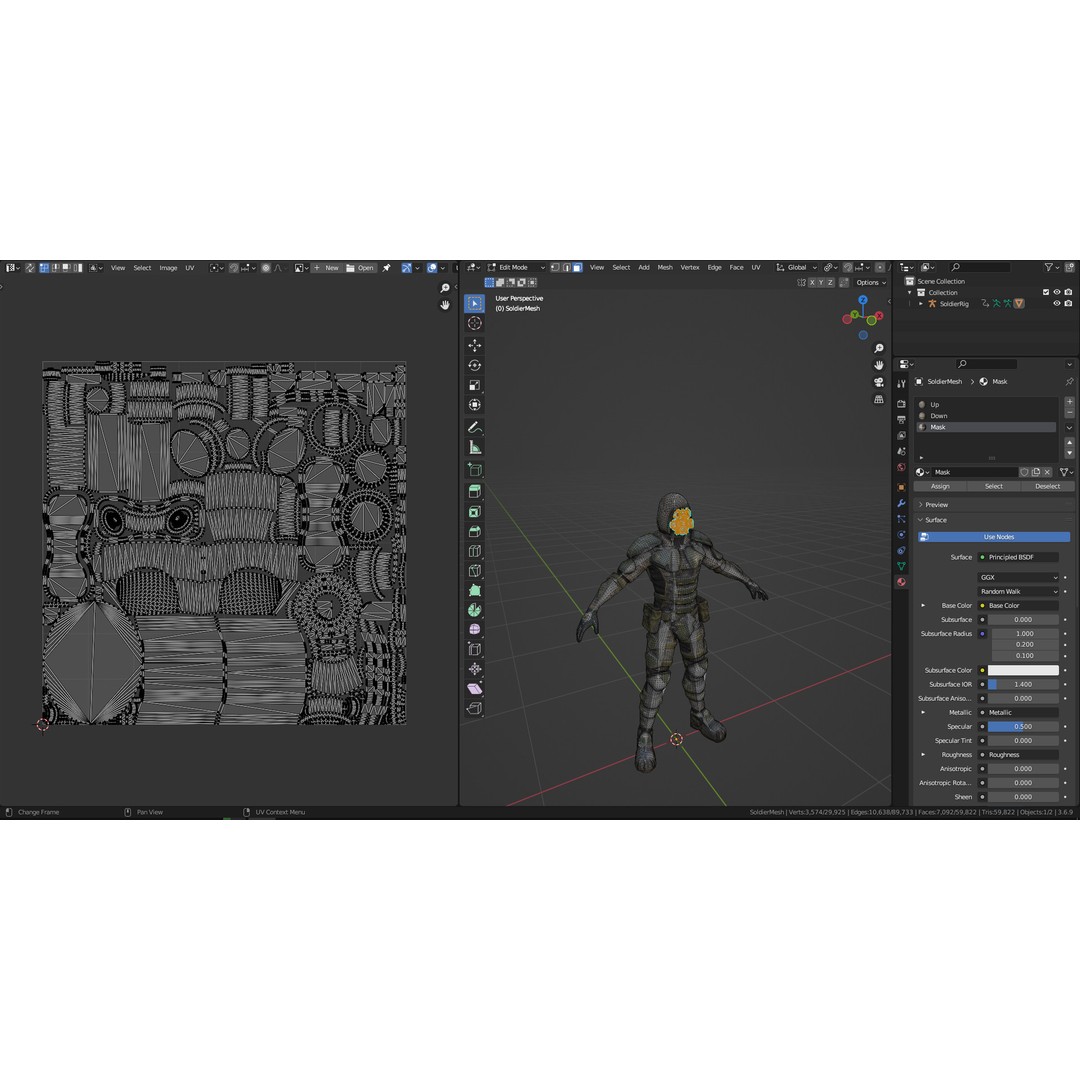 Armored Soldier 3D Model – Low Poly Sci-Fi Character, Rigged, PBR - View 40