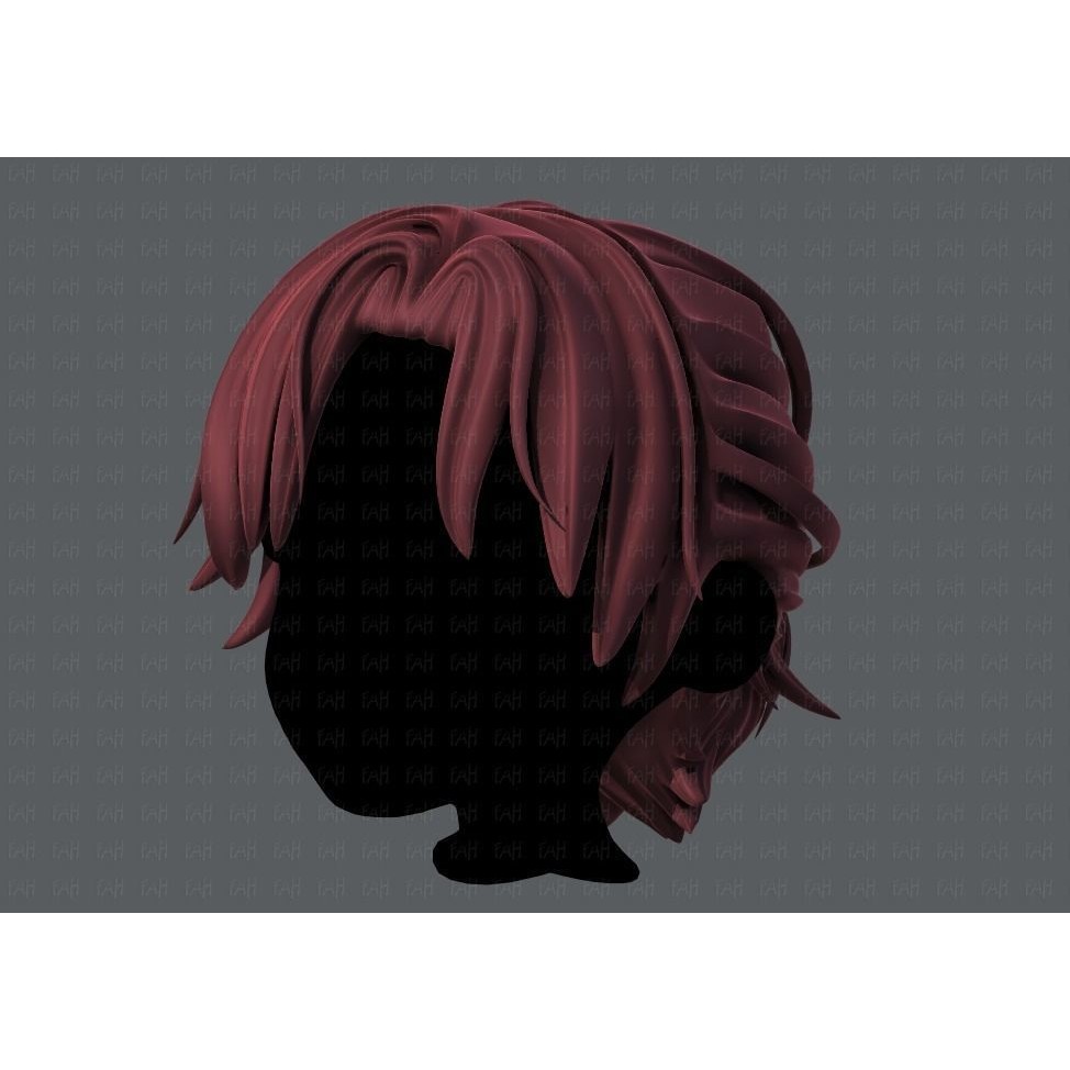 Boy Hair 3D Model – Low Poly Cartoon Hairstyle, FBX, Game Asset - View 10