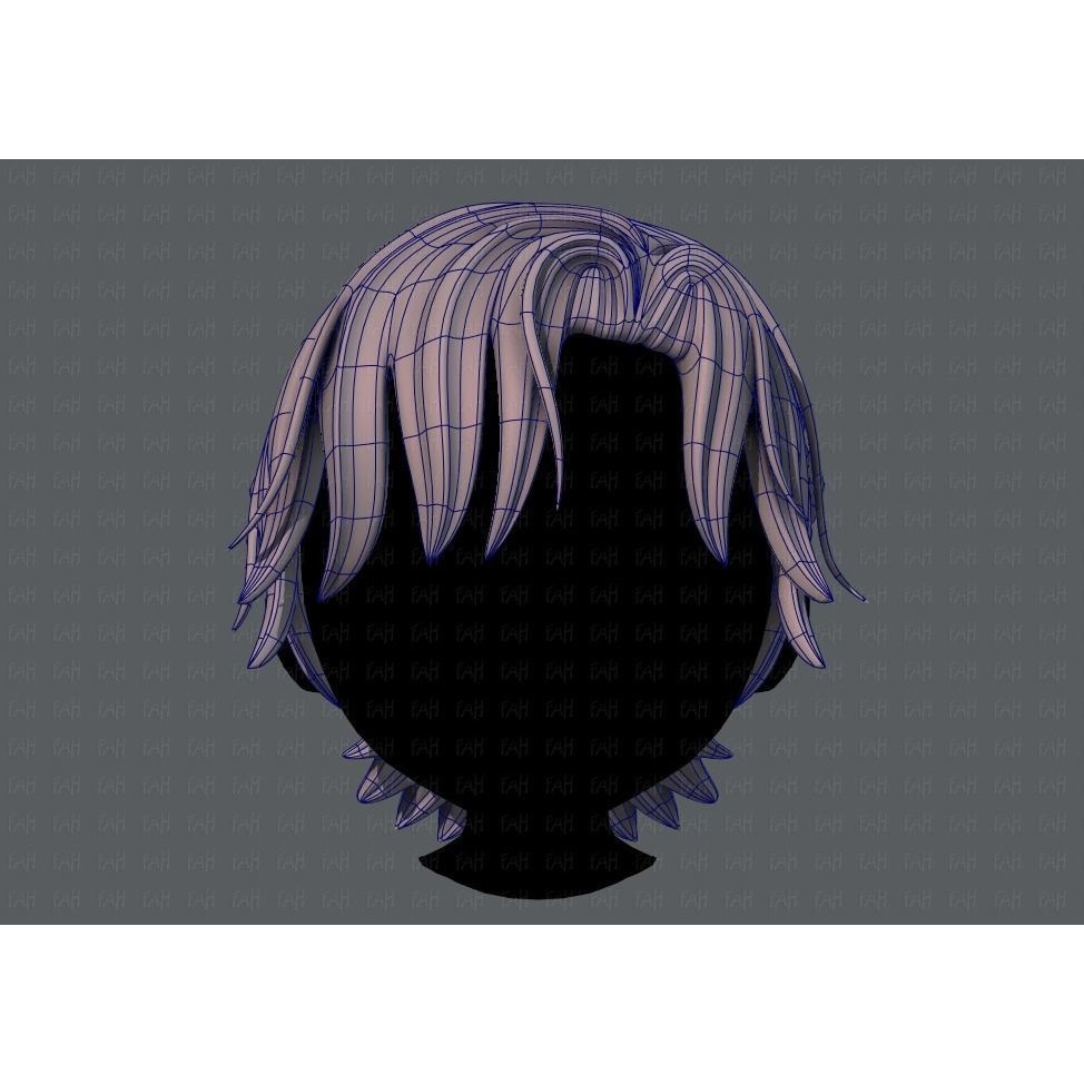 Boy Hair 3D Model – Low Poly Cartoon Hairstyle, FBX, Game Asset - View 11