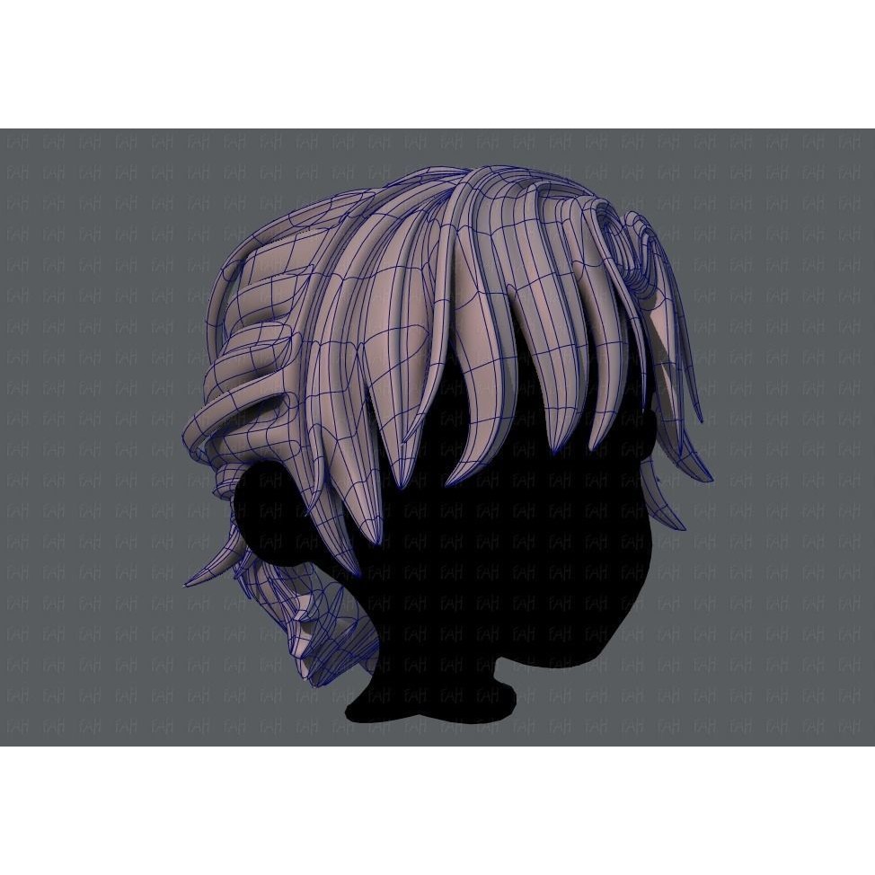 Boy Hair 3D Model – Low Poly Cartoon Hairstyle, FBX, Game Asset - View 12