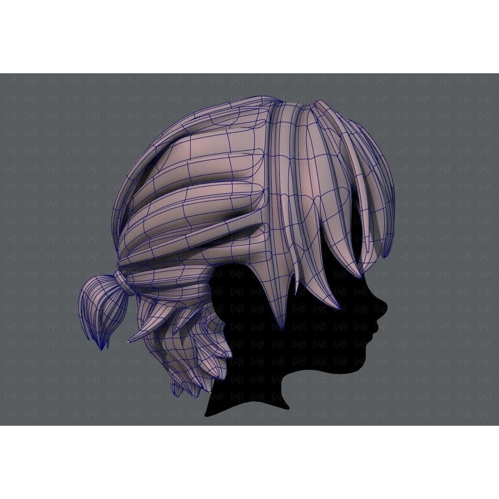 Boy Hair 3D Model – Low Poly Cartoon Hairstyle, FBX, Game Asset - View 13