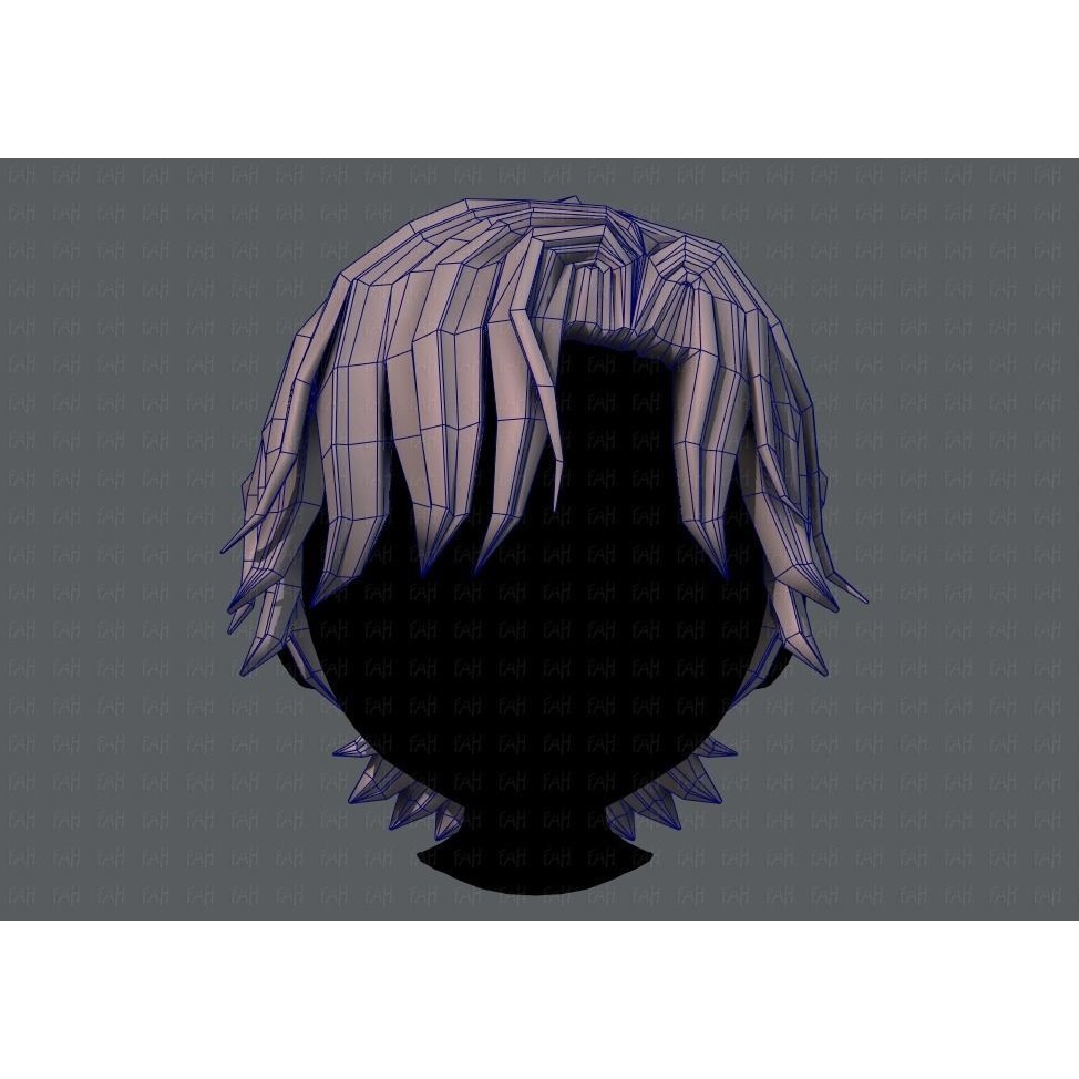 Boy Hair 3D Model – Low Poly Cartoon Hairstyle, FBX, Game Asset - View 27