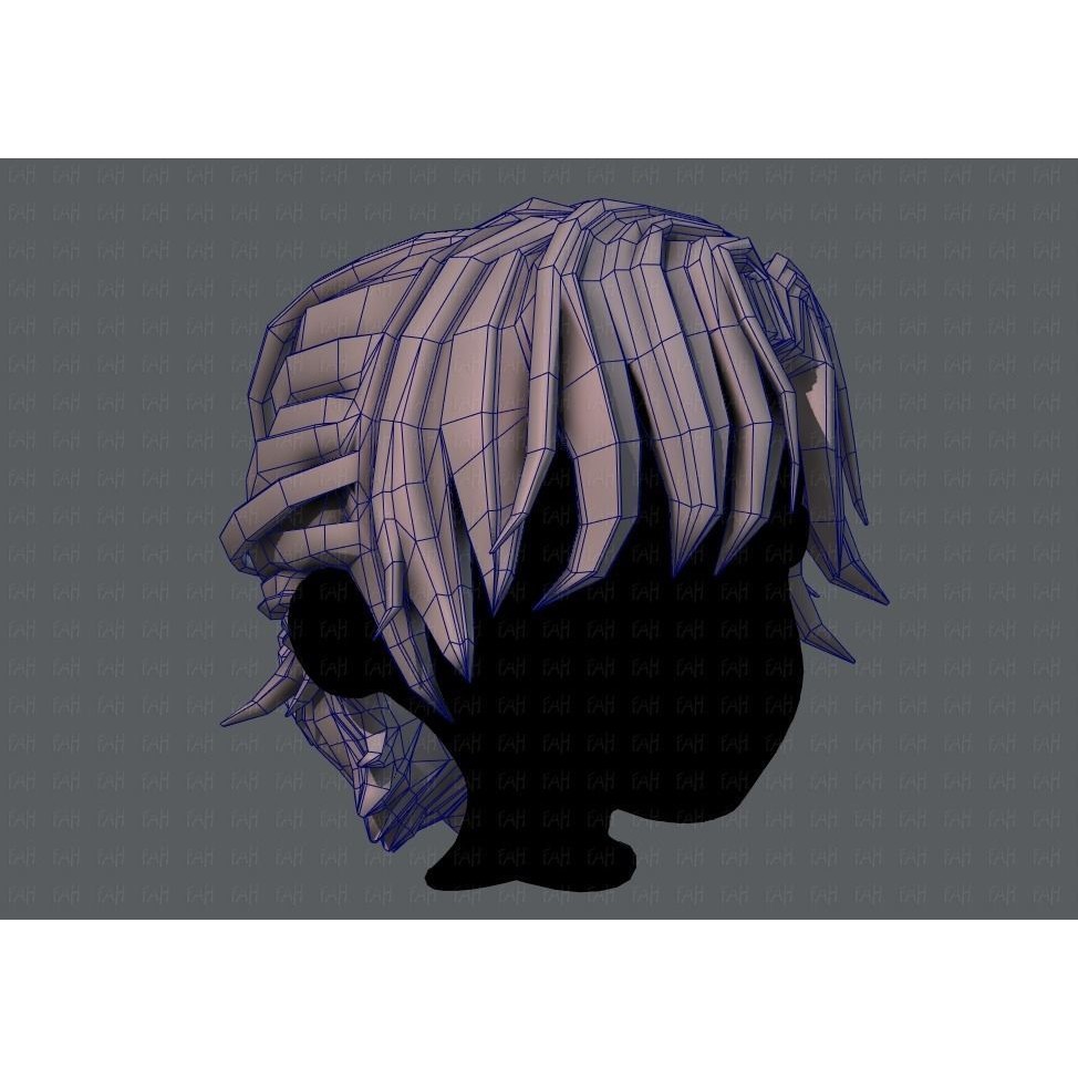 Boy Hair 3D Model – Low Poly Cartoon Hairstyle, FBX, Game Asset - View 28