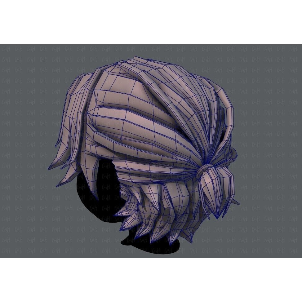 Boy Hair 3D Model – Low Poly Cartoon Hairstyle, FBX, Game Asset - View 32