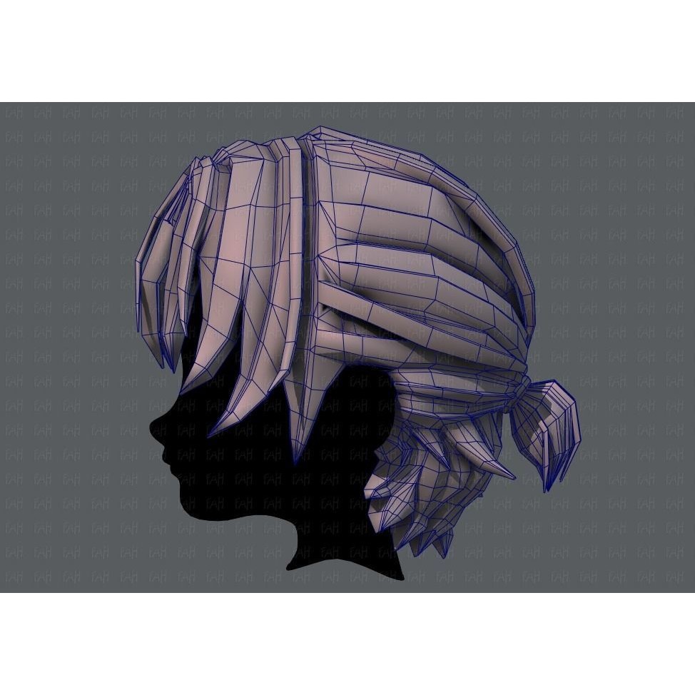 Boy Hair 3D Model – Low Poly Cartoon Hairstyle, FBX, Game Asset - View 33
