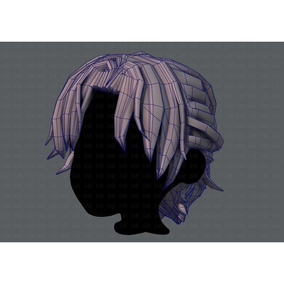 Boy Hair 3D Model – Low Poly Cartoon Hairstyle, FBX, Game Asset - View 34